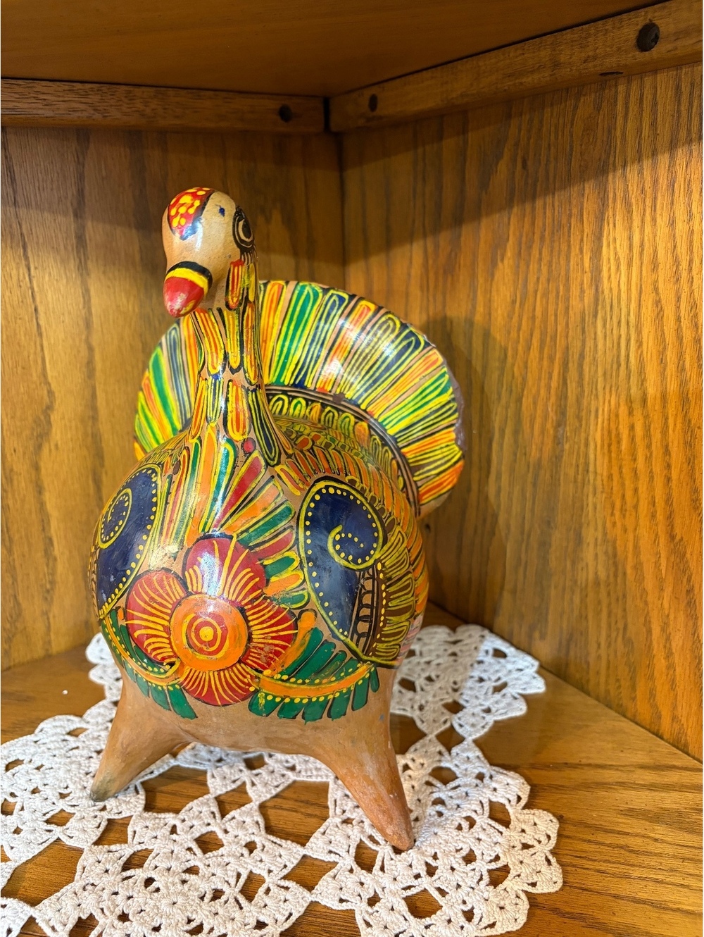 Vintage Tonala Mexican Pottery Turkey Bank 10.5" Folk Art Burnished Clay Mexico